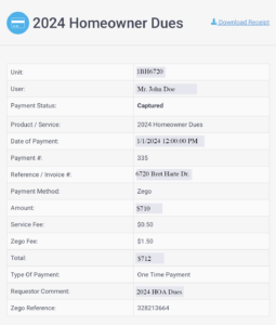 2024 Payment Receipt